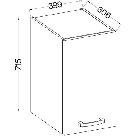 Mobile alto 1 anta battente - Grigio opaco - L 40 x P 31,6 x 72 cm - LASSEN