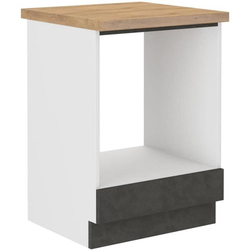 Base per forno incasso con piano di lavoro - Grigio opaco - L 60 x P 51,6 x H 85 cm - LASSEN