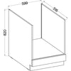 Base per forno incasso con piano di lavoro - Grigio opaco - L 60 x P 51,6 x H 85 cm - LASSEN