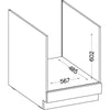 Base per forno incasso con piano di lavoro - Grigio opaco - L 60 x P 51,6 x H 85 cm - LASSEN