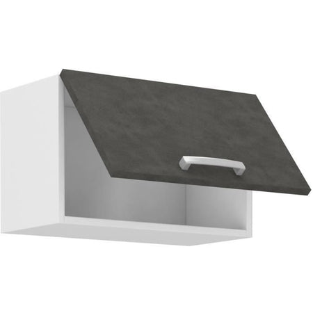 Mobile cappa con anta basculante - Grigio opaco - L 60 x 31,6 x H 36 cm - LASSEN