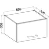 Mobile cappa con anta basculante - Grigio opaco - L 60 x 31,6 x H 36 cm - LASSEN