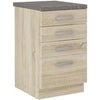 Mobile basso a 4 cassetti con piano di lavoro - finitura rovere Sonoma - L 40 x P 51.6 x H 85 cm - LASSEN