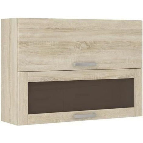 Colonna vetrata con 2 ante a ribalta - L 80 x P 31,6 x H 72 - decoro rovere Sonoma - LASSEN