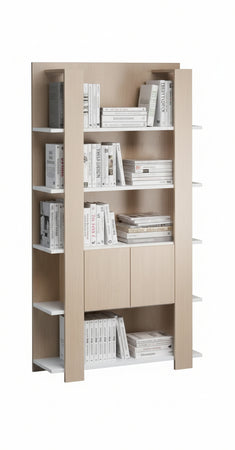 Libreria a giorno con struttura in melaminico cm. 100x38,6x198h