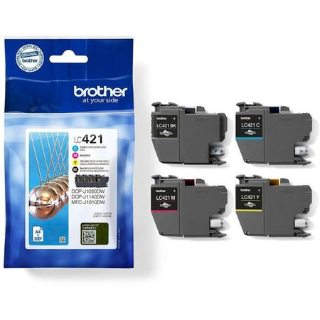 Confezione da 4 cartucce d'inchiostro LC421VAL - BROTHER - Nero, Ciano, Magenta e Giallo capacità standard di 200 pagine - Per DCP-J1050DW