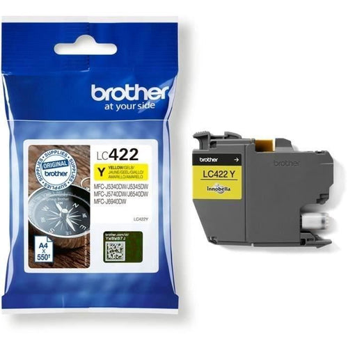 Cartuccia LC422Y - BROTHER - Giallo - 550 p - Per Business Smart MFC-J5340DW, MFC-J5345DW, MFC-J5740DW, MFC-J6540DW e MFC-J6940DW