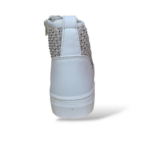 Ferrè FB-401 Sneakers Cerimonia Bambina Bianche – Eleganti con Zip | Taglie 25-40