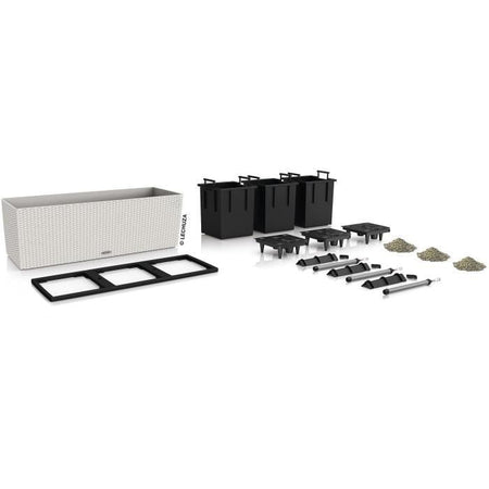 Vaso da fiori LECHUZA Trio Cottage 30 - kit completo grigio chiaro