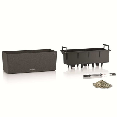 LECHUZA Jardiniere BALCONERA Stone 50 ALL-IN-ONE Nero