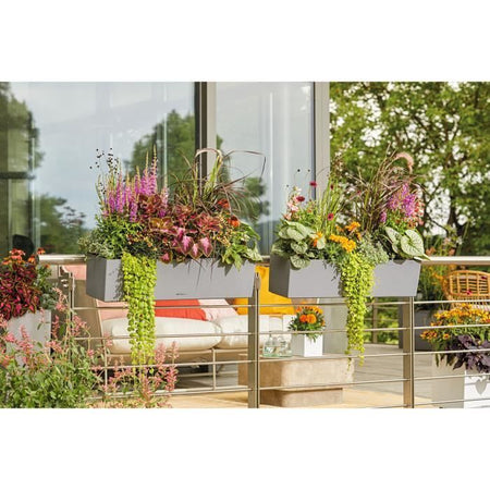 Jardiniere - Balconera pietra 80 - Kit completo - Grigio pietra - 12 L - LECHUZA