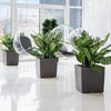 Vaso da fiori LECHUZA Cube Premium 50 - set completo, tortora lucido