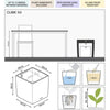 Vaso da fiori LECHUZA Cube Premium 50 - set completo, tortora lucido