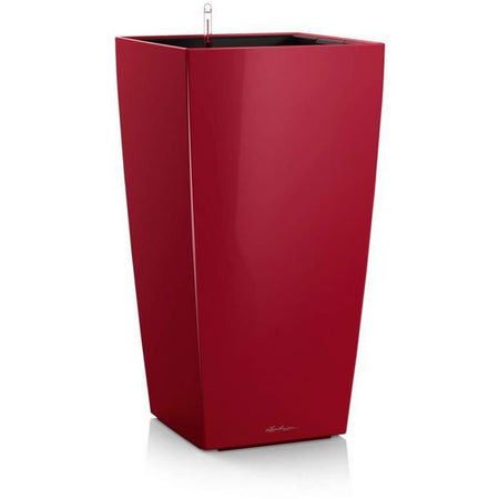 Vaso da fiori - LEC - Cubico Premium 40 - Rosso - Con riserva d'acqua - Kit completo