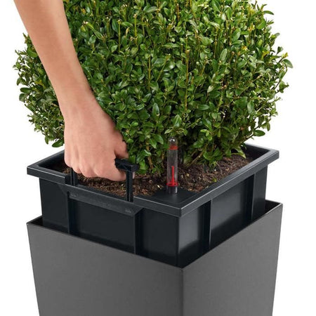 LECHUZA Jardiniere Cubico Alto 40 ALL-IN-ONE Carbone 18233 421494