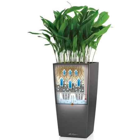 LECHUZA Jardiniere Cubico Alto 40 ALL-IN-ONE Carbone 18233 421494