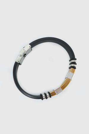 LECLAF | Bracciale uomo inserti oro