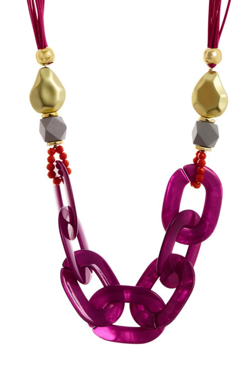 LECLAF | Collana corda con anelli in resina