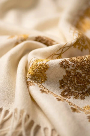 Leclaf - Sciarpa ricamata cachemire