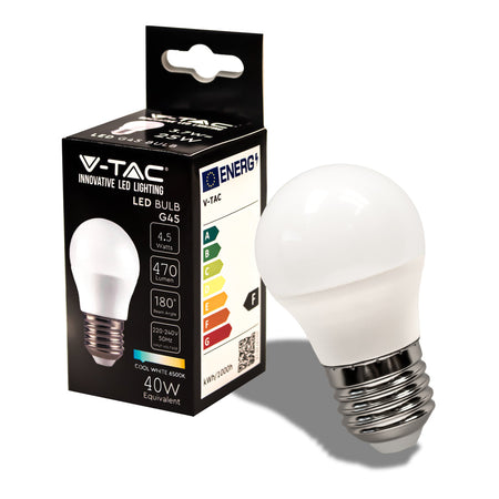 V-TAC Lampadina LED E27 4,5W G45 6500K