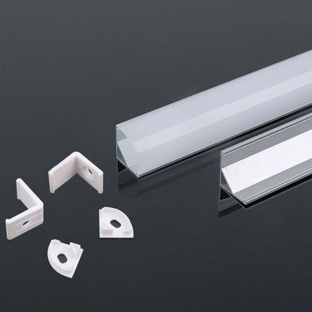 V-TAC Profilo Angolare per Strip LED fino a 10.5mm, Alluminio Bianco con Copertura Opaca 2000x15.8x15.8mm