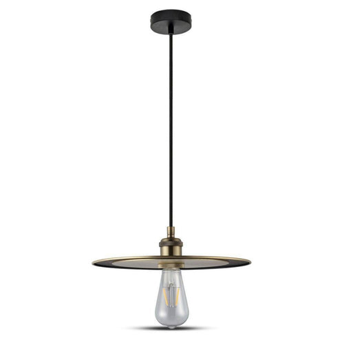V-TAC Lampadario LED a Disco in Metallo con Portalampada E27 (Max 60W) Colore Oro Rosa