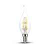 Lampadina LED E14 4W Candela a Fiamma Filamento 6500K