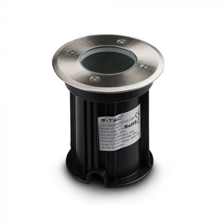 V-TAC Portalampada da Interramento Calpestabile Rotondo GU10 (Max 35W) Nero IP65