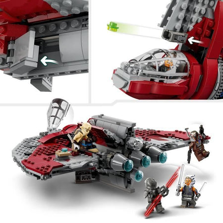 LEGO Star Wars Shuttle T-6 di Ahsoka Tano 75362, Nave Lancia-Bottoni, 4 Personaggi