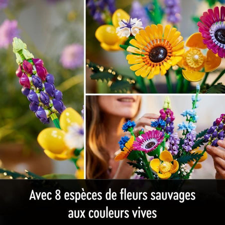 Icone Lego 10313 Bouquet di fiori selvatici, piante artificiali con papaveri, per adulti