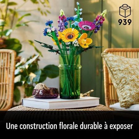 Icone Lego 10313 Bouquet di fiori selvatici, piante artificiali con papaveri, per adulti