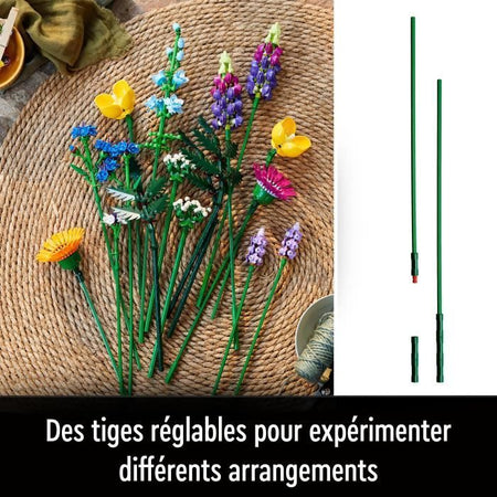Icone Lego 10313 Bouquet di fiori selvatici, piante artificiali con papaveri, per adulti