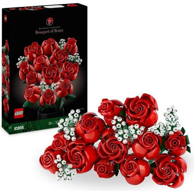 LEGO 10328 Icons Il Bouquet di Rose, Fiori Artificiali da Decorare, Regalo di San Valentino per Adulti