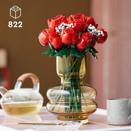 LEGO 10328 Icons Il Bouquet di Rose, Fiori Artificiali da Decorare, Regalo di San Valentino per Adulti
