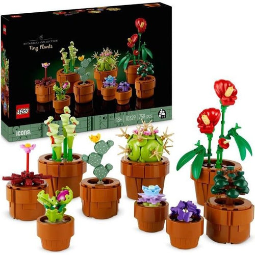 LEGO Icons 10329 Piante in miniatura, Collezione botanica 9 Piante artificiali con fiori, Decorazioni per la casa