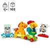 LEGO DUPLO Il mio primo treno degli animali 10412, giocattolo con ruote per bambini, animali creativi da costruire