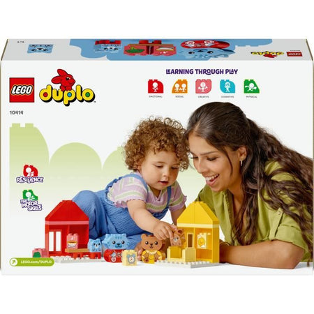 LEGO DUPLO I miei primi rituali quotidiani - Pasto e ora di andare a dormire, giocattolo sociale, 4 personaggi di animali, 10414