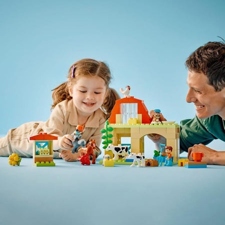 LEGO DUPLO La Mia Città La Cura degli Animali della Fattoria, Giocattolo Educativo per Neonati, Casa, Minifigure di Cavalli, 10416