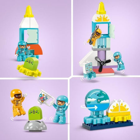 LEGO DUPLO Avventura sullo Space Shuttle 3-in-1, Giocattolo costruibile per razzi, Gioco educativo, 10422