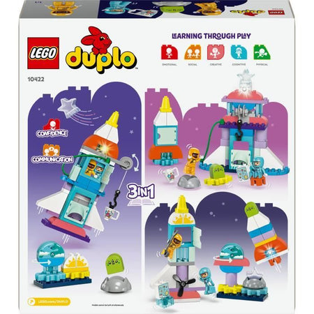 LEGO DUPLO Avventura sullo Space Shuttle 3-in-1, Giocattolo costruibile per razzi, Gioco educativo, 10422