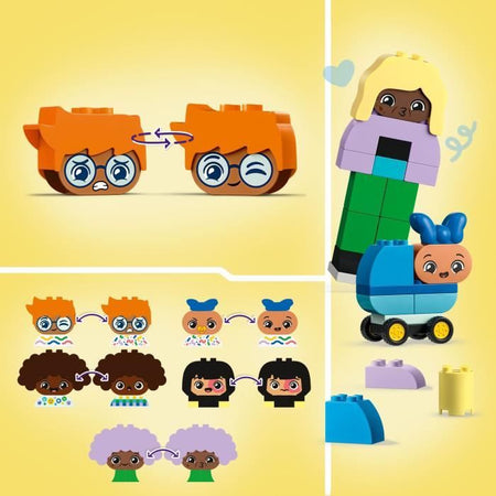 LEGO DUPLO My Town 10423 Personaggi da costruire con diverse emozioni, Giocattolo con 71 Mattoncini con 5 Personaggi
