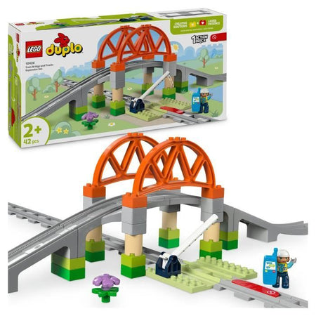 LEGO DUPLO My Town 10426 Set di espansione: binari del treno e ponte - Giocattoli per l'apprendimento precoce