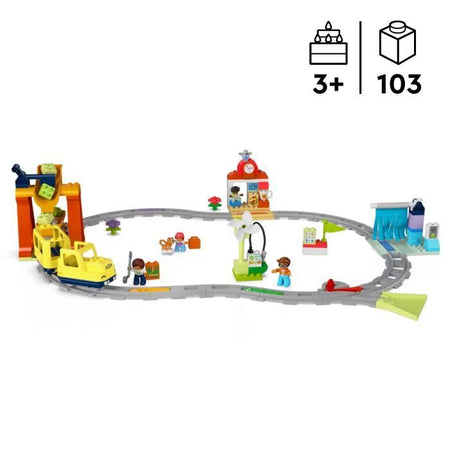 LEGO DUPLO My Town 10428 Il grande treno interattivo della comunità - Giocattoli per l'apprendimento precoce 3 anni