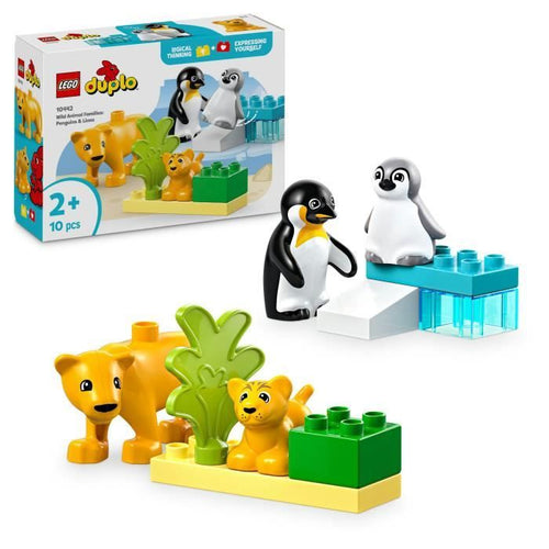 LEGO DUPLO My Town 10442 Famiglie di animali selvatici: pinguini e leoni - Giochi di apprendimento precoce