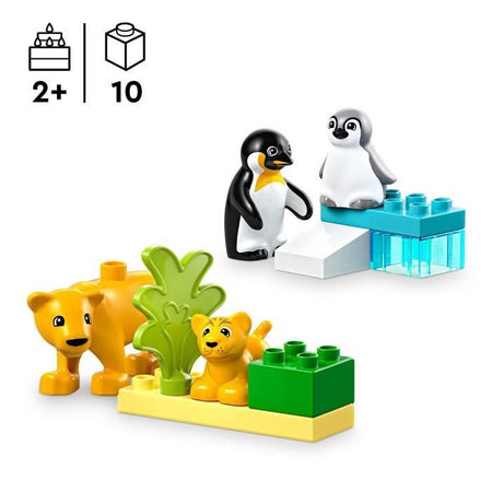 LEGO DUPLO My Town 10442 Famiglie di animali selvatici: pinguini e leoni - Giochi di apprendimento precoce