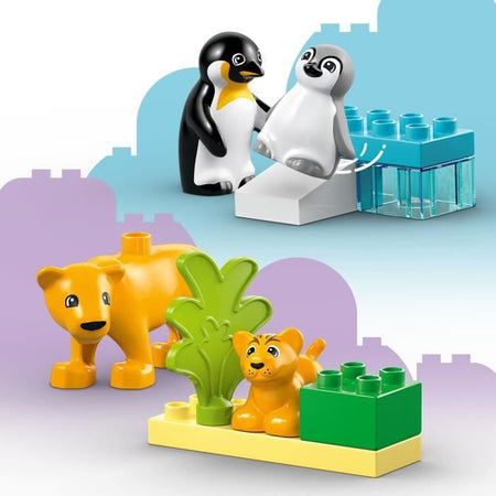 LEGO DUPLO My Town 10442 Famiglie di animali selvatici: pinguini e leoni - Giochi di apprendimento precoce