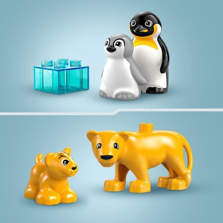 LEGO DUPLO My Town 10442 Famiglie di animali selvatici: pinguini e leoni - Giochi di apprendimento precoce
