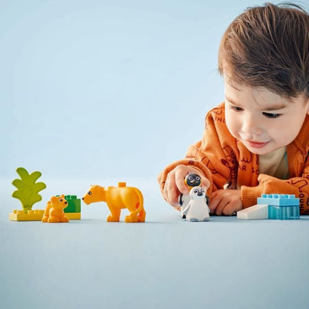 LEGO DUPLO My Town 10442 Famiglie di animali selvatici: pinguini e leoni - Giochi di apprendimento precoce