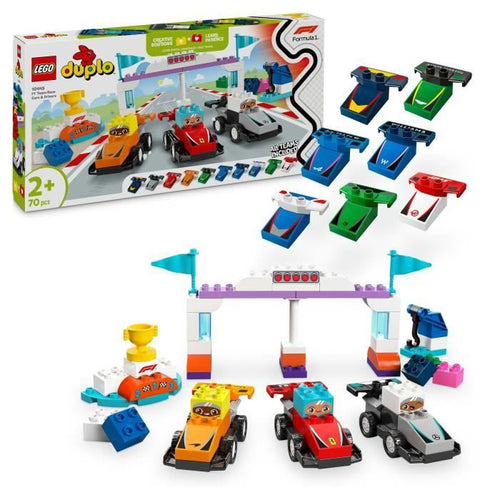 LEGO DUPLO My Town 10445 Auto da corsa e piloti di un team di F1 - Giocattolo 2 anni