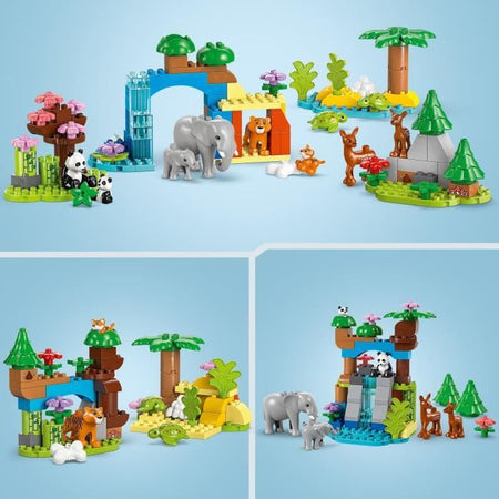 LEGO DUPLO My Town 10446 Famiglie di animali selvatici 3 in 1 - Giochi di apprendimento precoce con gli animali